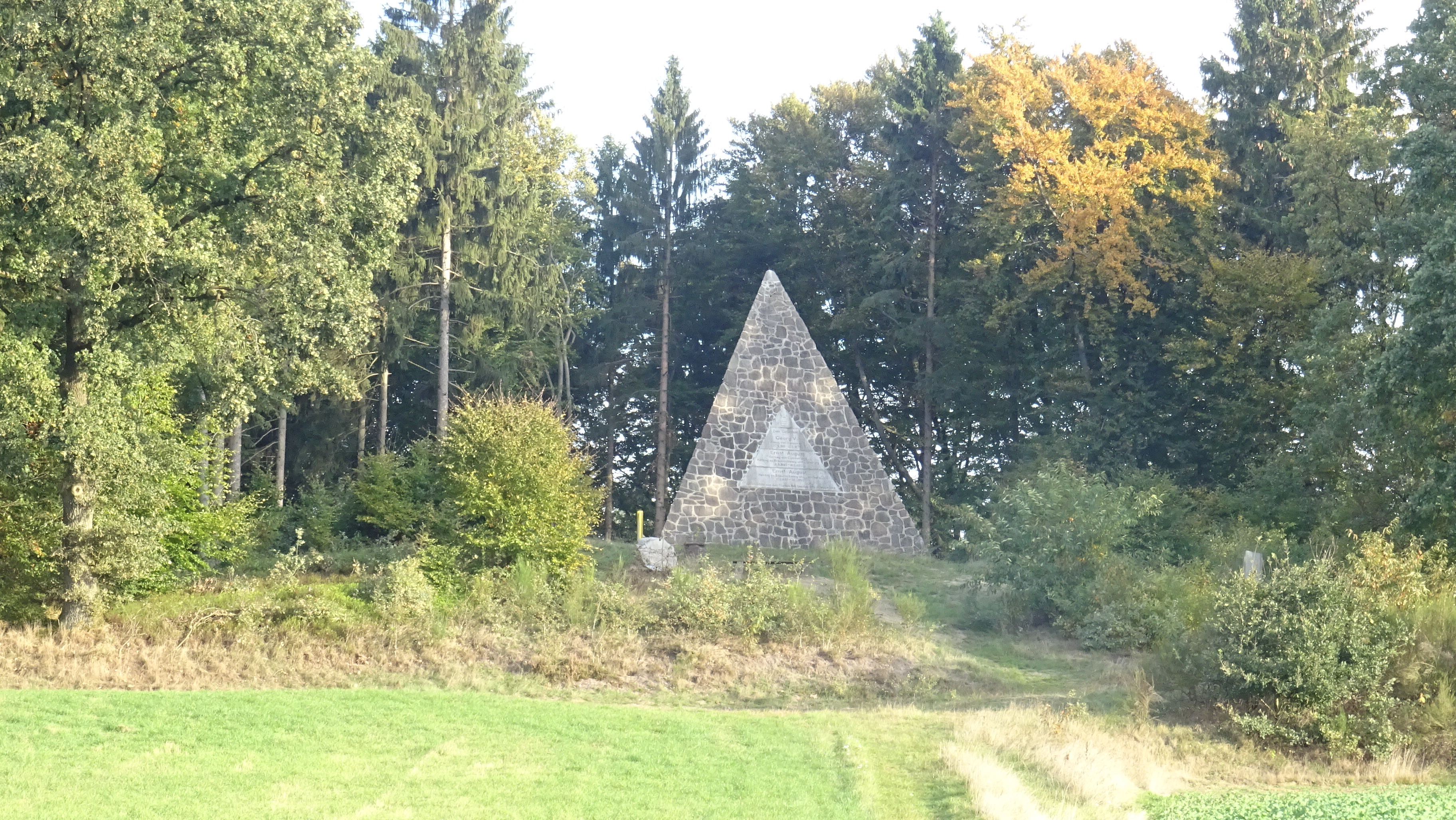 Großer eiszeitlicher Granitfindling auf einer waldreichen Anhöhe im Regionalpark Rosengarten.